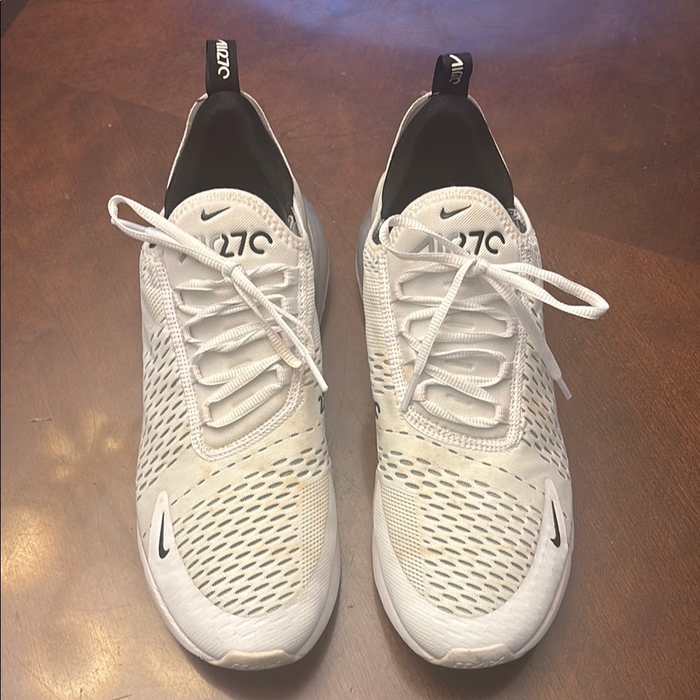 Nike White and Black Athletic Shoes with Breathable Mesh